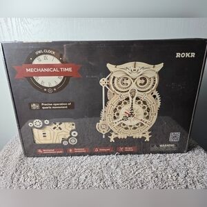 ROKR 3D Wooden Puzzle Gear Owl Clock